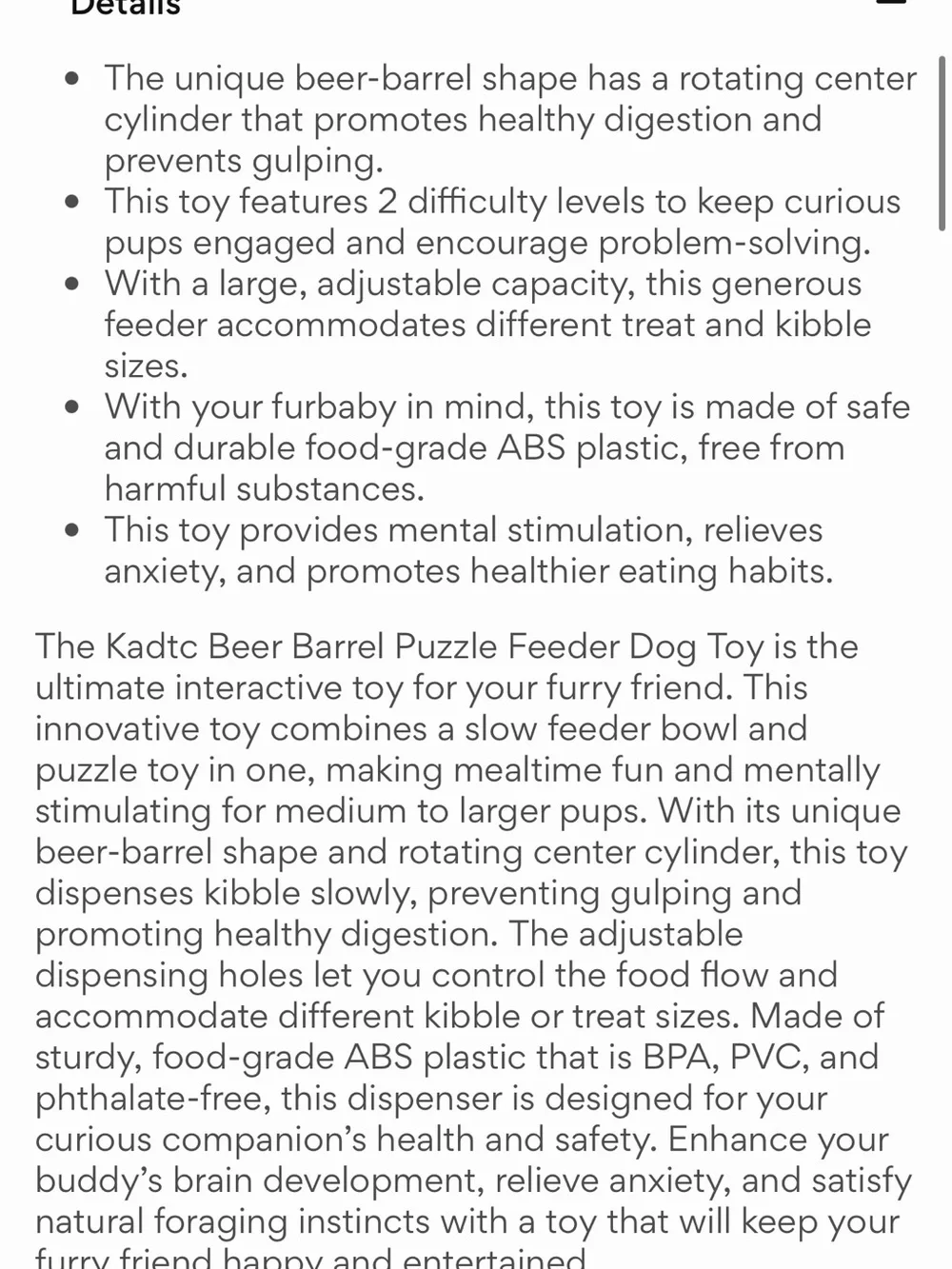 Like New KADTC DOG SPINNING BARREL PUZZLE & SLOW FEEDER 2 IN 1